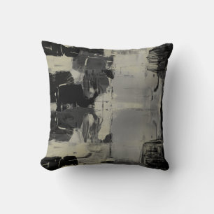 Sage Green Gray Black Artistic Abstrakt Colorblock Kissen