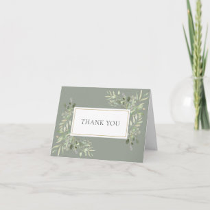 Sage Green Greenerity Gold Wedding Karte