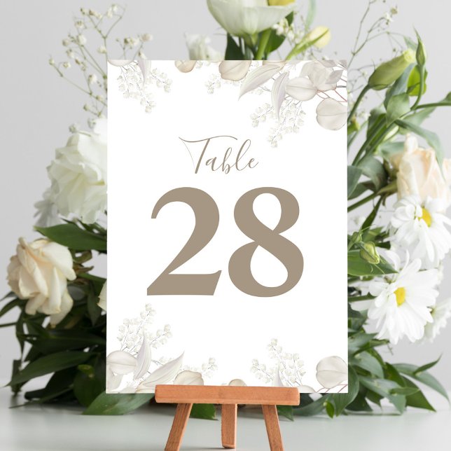 Sage Green Greenerity Wedding Tischnummer (Wedding elegant sage green greenery foliage table number. )