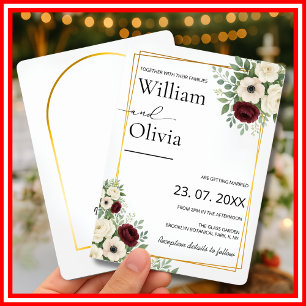 Sage Green Greenery Gold Geometric Rustic Wedding Einladung