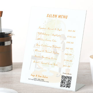 Sage Green Hair Salon Price List Menu Acrylic Sockelschild