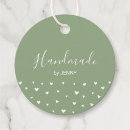 Sage Green | Handgefertigte Heart-, Handfahrzeug-P Geschenkanhänger