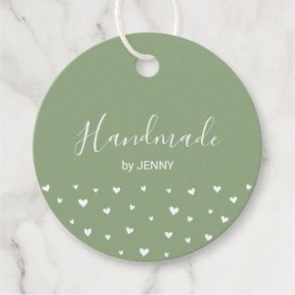 Sage Green | Handgefertigte Heart-, Handfahrzeug-P Geschenkanhänger