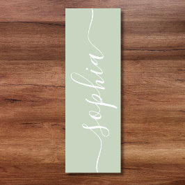 Sage green handgeschriebener Name minimalistisch Yogamatte