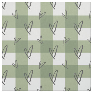 Sage Green Heart - Premium Pima Cotton Fabric Stoff