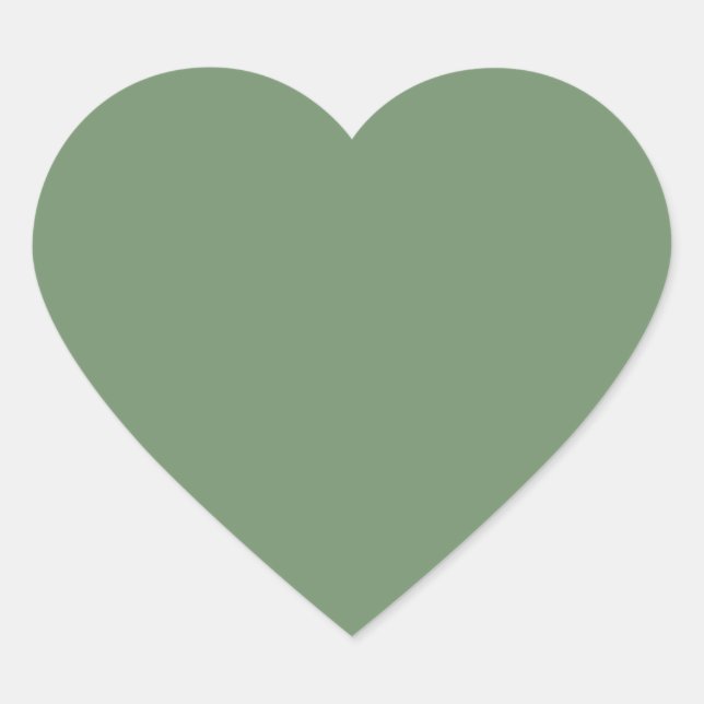 Sage Green Heart Sticker (Vorderseite)