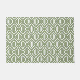 Sage Green Hexagon Honeycomb Geometrisches Muster Fußmatte