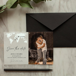 Sage Green Hochzeit in Urlaubsort Save the Date