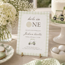 Sage Green Hole in One Golf Birthday Einladung