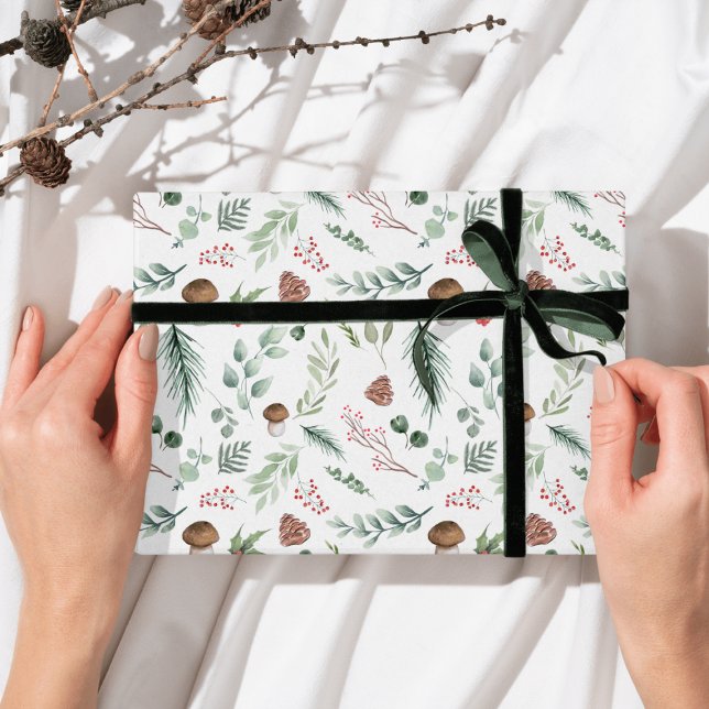 Sage Green Holiday Pattern  Geschenkpapier (Von Creator hochgeladen)