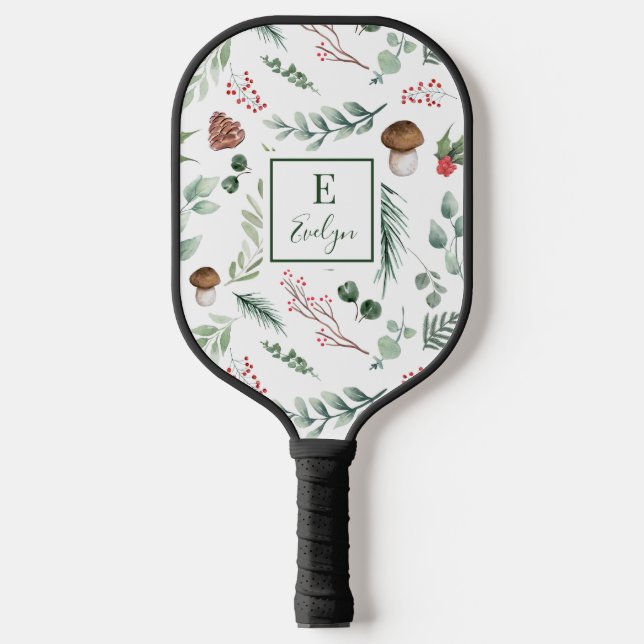 Sage Green Holiday Personalized Pickleball Schläger (Vorderseite)