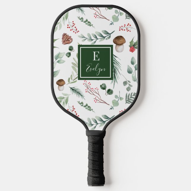 Sage Green Holiday Personalized Pickleball Schläger (Vorderseite)