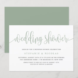 Sage Green Hübsch Calligraphy Polterabend Einladung