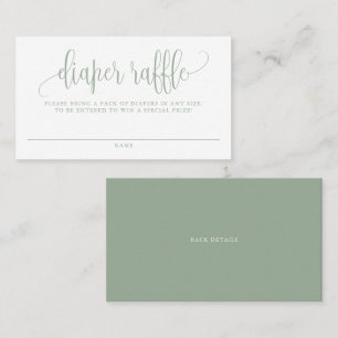 Sage Green Hübsch Script Duschkabine Windeln Raffl Visitenkarte