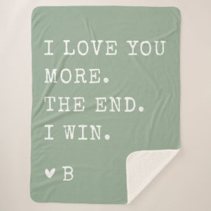 Sage Green I Liebe You more Valentinstag Geschenke Sherpadecke
