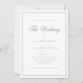 Sage Green I Modern Minimalistische Hochzeitseinla Einladung