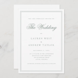 Sage Green I Modern Minimalistische Hochzeitseinla Einladung