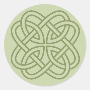 Sage Green Irish Celtic Liebe Knot Umschlag Aufkle Runder Aufkleber