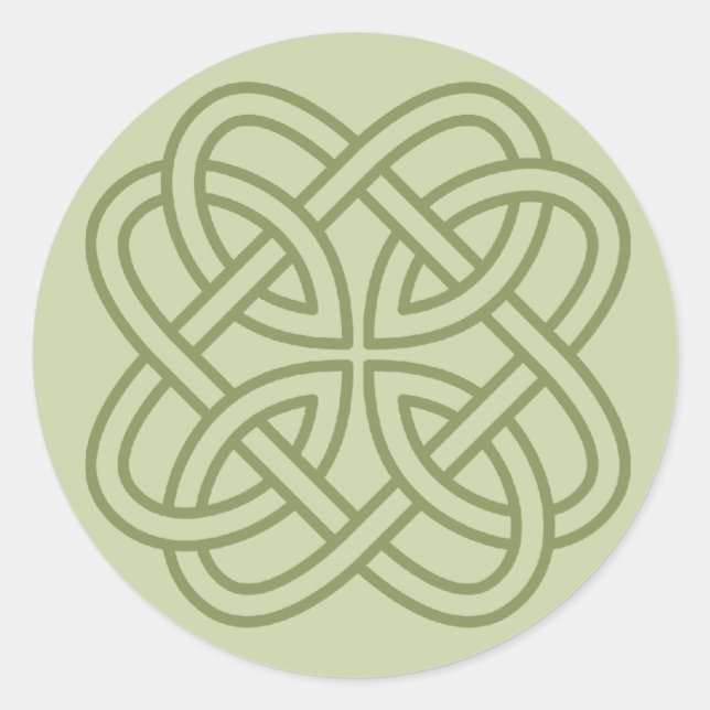 Sage Green Irish Celtic Liebe Knot Umschlag Aufkle Runder Aufkleber (Vorderseite)