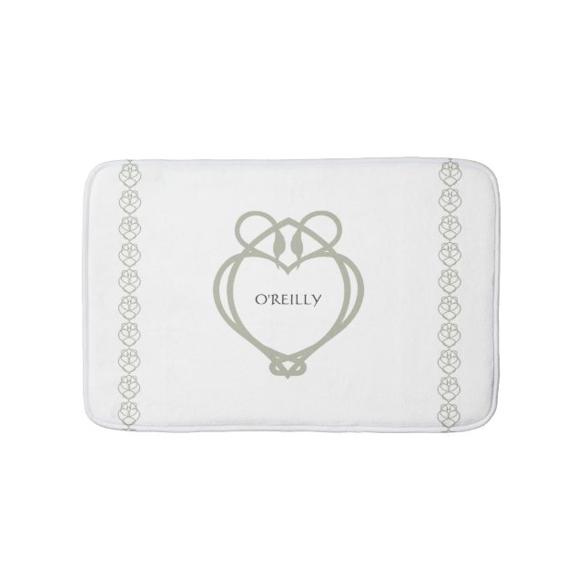 Sage Green Irish Celtic Swan Liebe kennt Familienn Badematte (Vorderseite)