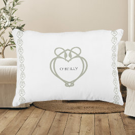 Sage Green Irish Celtic Swan Liebe kennt Familienn Dekokissen