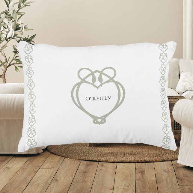 Sage Green Irish Celtic Swan Liebe kennt Familienn Dekokissen (Von Creator hochgeladen)