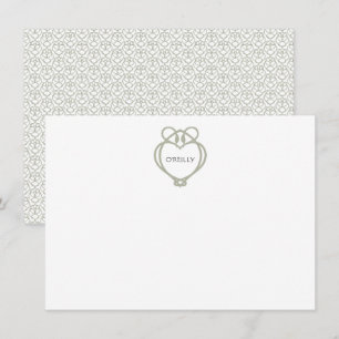 Sage Green Irish Celtic Swan Liebe kennt Familienn Mitteilungskarte