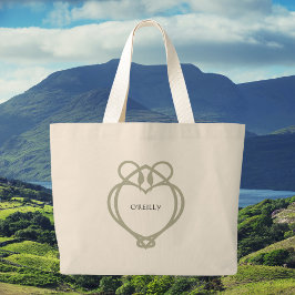 Sage Green Irish Celtic Swan Liebe kennt Nachname Jumbo Stoffbeutel