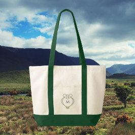 Sage Green Irish Celtic Swan Liebe Knot Monogram Tragetasche