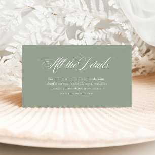 Sage Green Italian Elegance   Angaben zur Hochzeit Begleitkarte