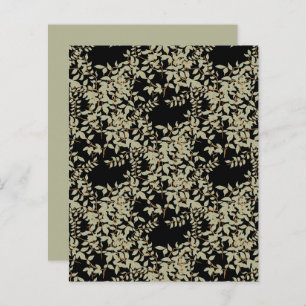 Sage Green Jasmine Vine Black Scrapbook Paper