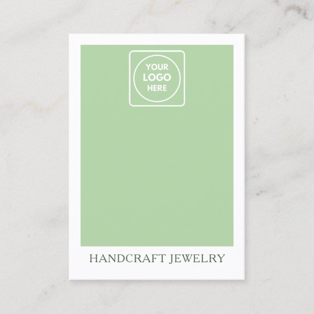 Sage Green Jewelry display holder Telefonnummerkarte (Vorderseite)