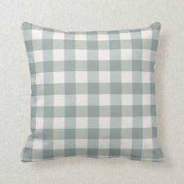 Sage Green Kariert Country Farm Gingham Simple Kissen