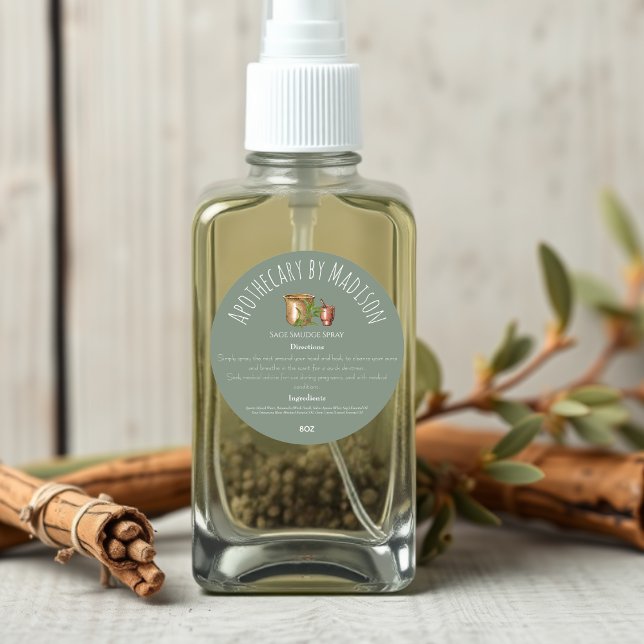 Sage Green | Kennzeichnung pflanzlicher Inhaltssto Runder Aufkleber (Von Creator hochgeladen)