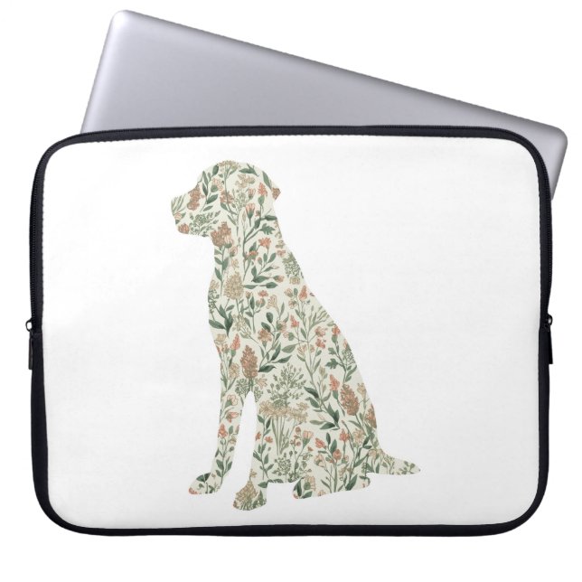 Sage Green Labrador Retriever Wildflower Cottage Laptopschutzhülle (Vorderseite)