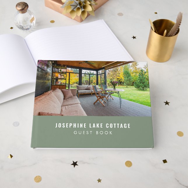 Sage Green Lakefront Hütte Cabin Foto Feedback Gästebuch (Vorderseite Offen)