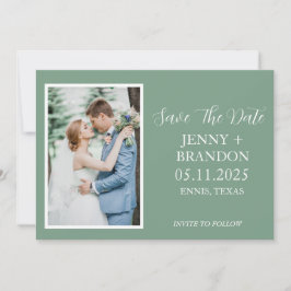 Sage Green Lässig Script Foto Romantisch Save The Date