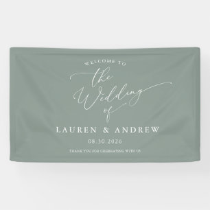 Sage Green Light Green Willkommen bei unserer Hoch Banner