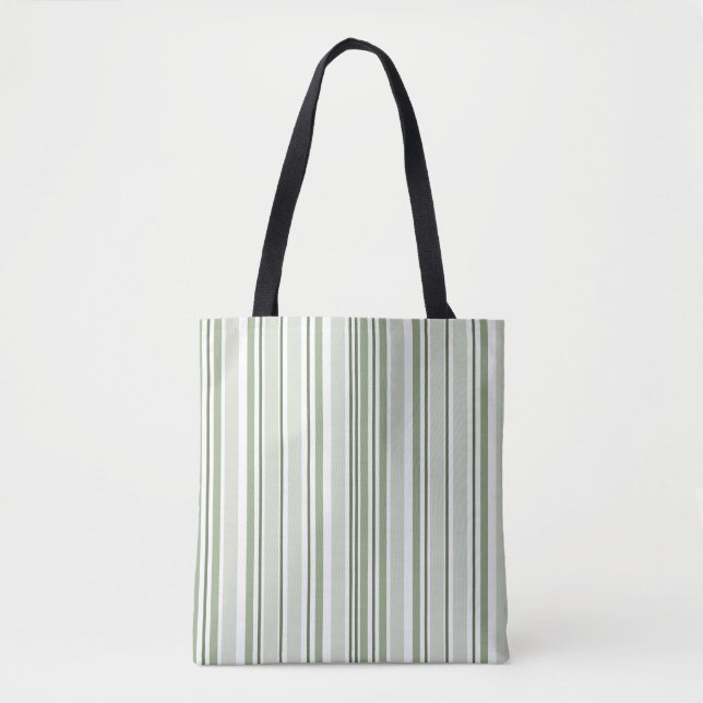Sage Green (Light, Medium, Dark) and White Stripes (Vorderseite)