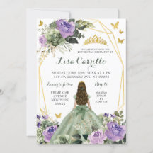 Sage Green Lila Lilac Princess Quinceañera