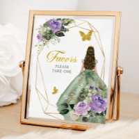 Sage Green Lila Quinceañera Favoriten Zeichen
