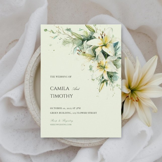 Sage Green Lily of the Valley Floral Wedding Einladung (Von Creator hochgeladen)