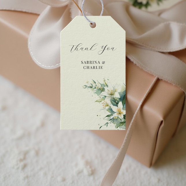 Sage Green Lily Valley Elegant Floral Geschenkanhänger (Von Creator hochgeladen)