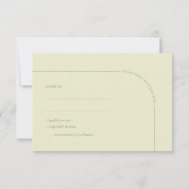 Sage Green & Linen Arch Minimalist Meal Choice RSVP Karte