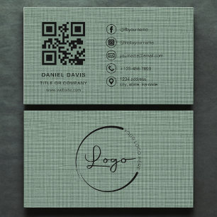 Sage Green Linen Company Logo QR-Code  Visitenkarte