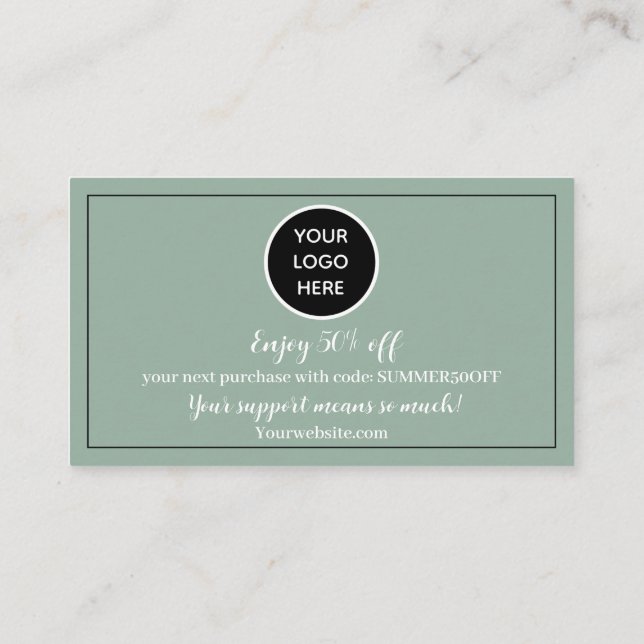 Sage Green Logo Danke, dass Sie sich für das Gewin Treuekarte (Rückseite)