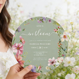 Sage Green Love in Bloom Floral Bridal Shower Einladung