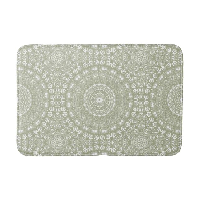 Sage Green Mandala Pattern Badematte (Vorderseite)