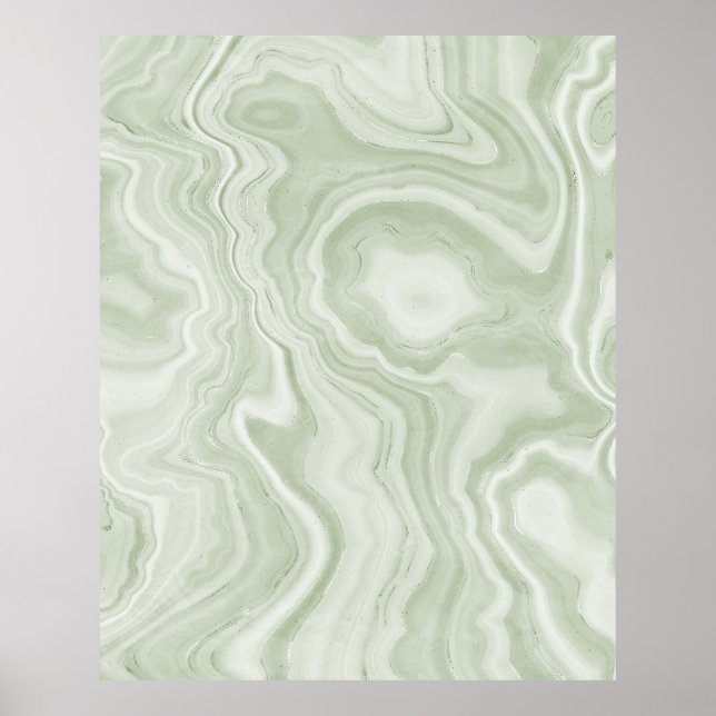 Sage Green Marble Texture Poster (Vorne)