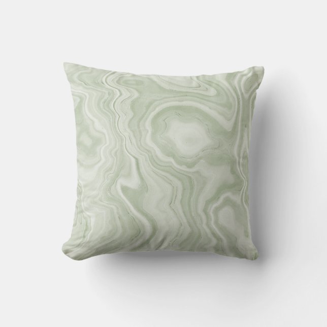 Sage Green Marble Throw Kissen (Vorderseite)